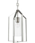 Vertex 1-Light Clear Glass Contemporary Foyer Light Brushed Nickel