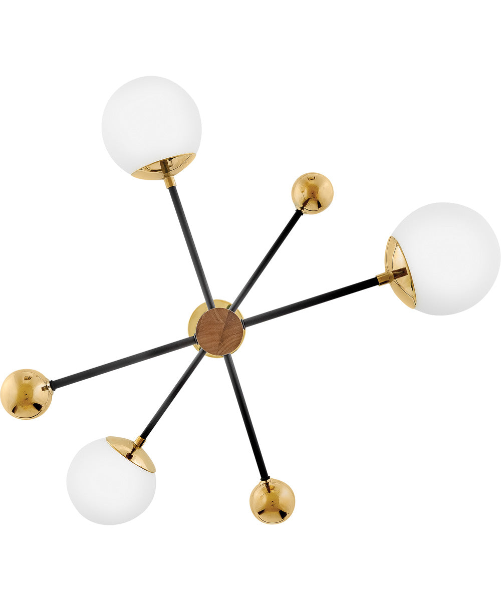 Auggie 3-Light Medium Adjustable Multi Tier Chandelier in Bright Brass