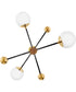Auggie 3-Light Medium Adjustable Multi Tier Chandelier in Bright Brass