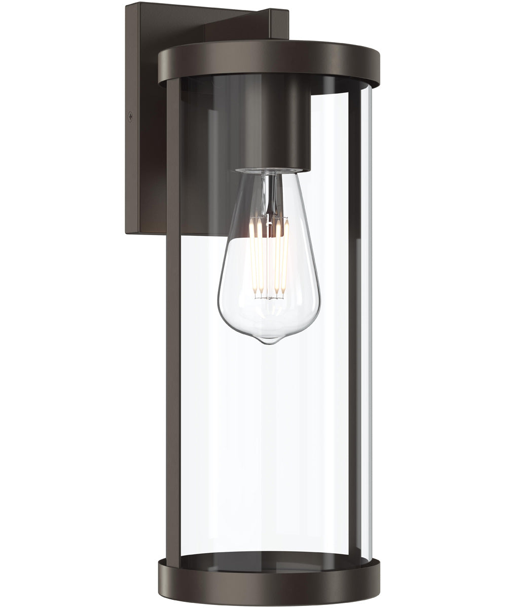 Kagen Large Outdoor Wall Light with Clear Glass Panels Antique Bronze