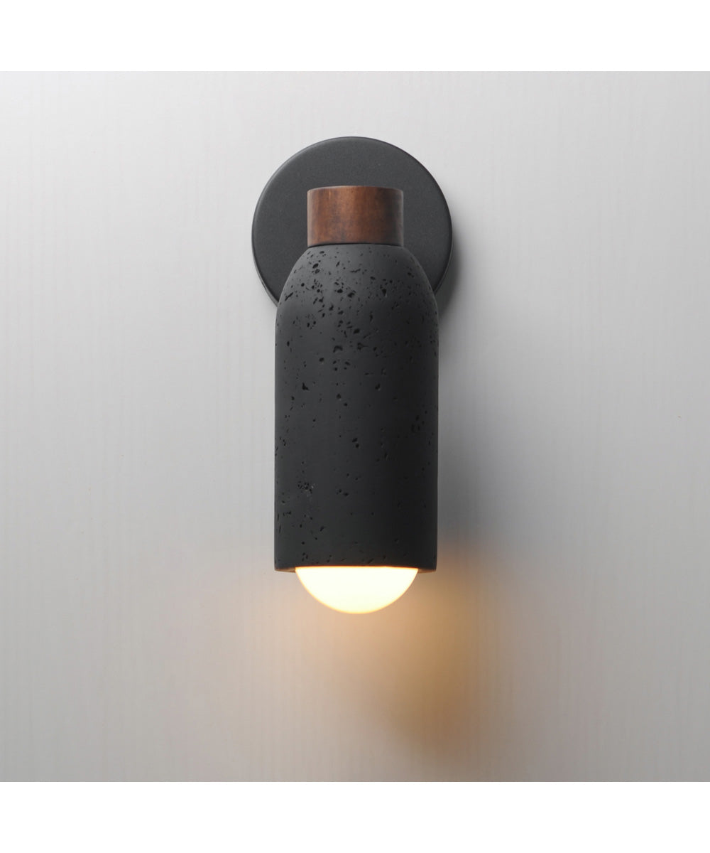 Pompeii 1-Light Wall Sconce Lava / Black