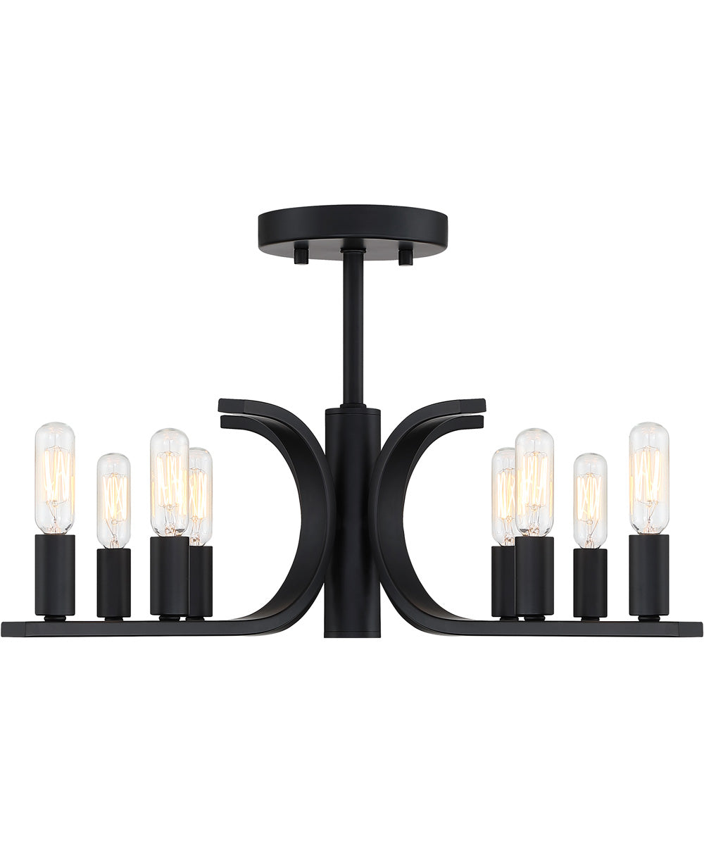 Skye 8 light Semi Flush Mount Matte Black