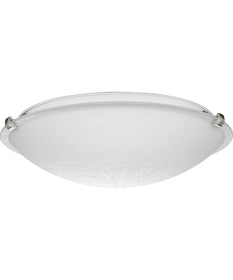 Linen Dome 16-1/4" 3-Light Transitional Etched Linen Glass Flush-Mount Light Brushed Nickel