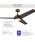 Velto 60-in. 3-Blade LED Modern Ceiling Fan Heritage Brushed Bronze