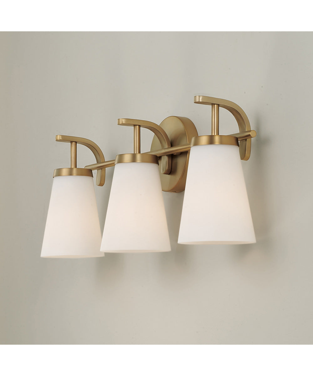 Drake 3-Light Vanity Aged Brass