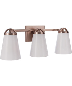 23"W Zane 3-Light Opal Glass Bath Vanity Light Premium Bronze