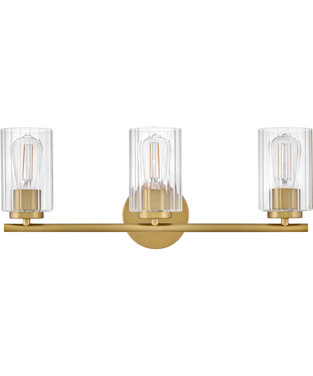 Leta 3-Light Medium Three Light Vanity in Lacquered Brass