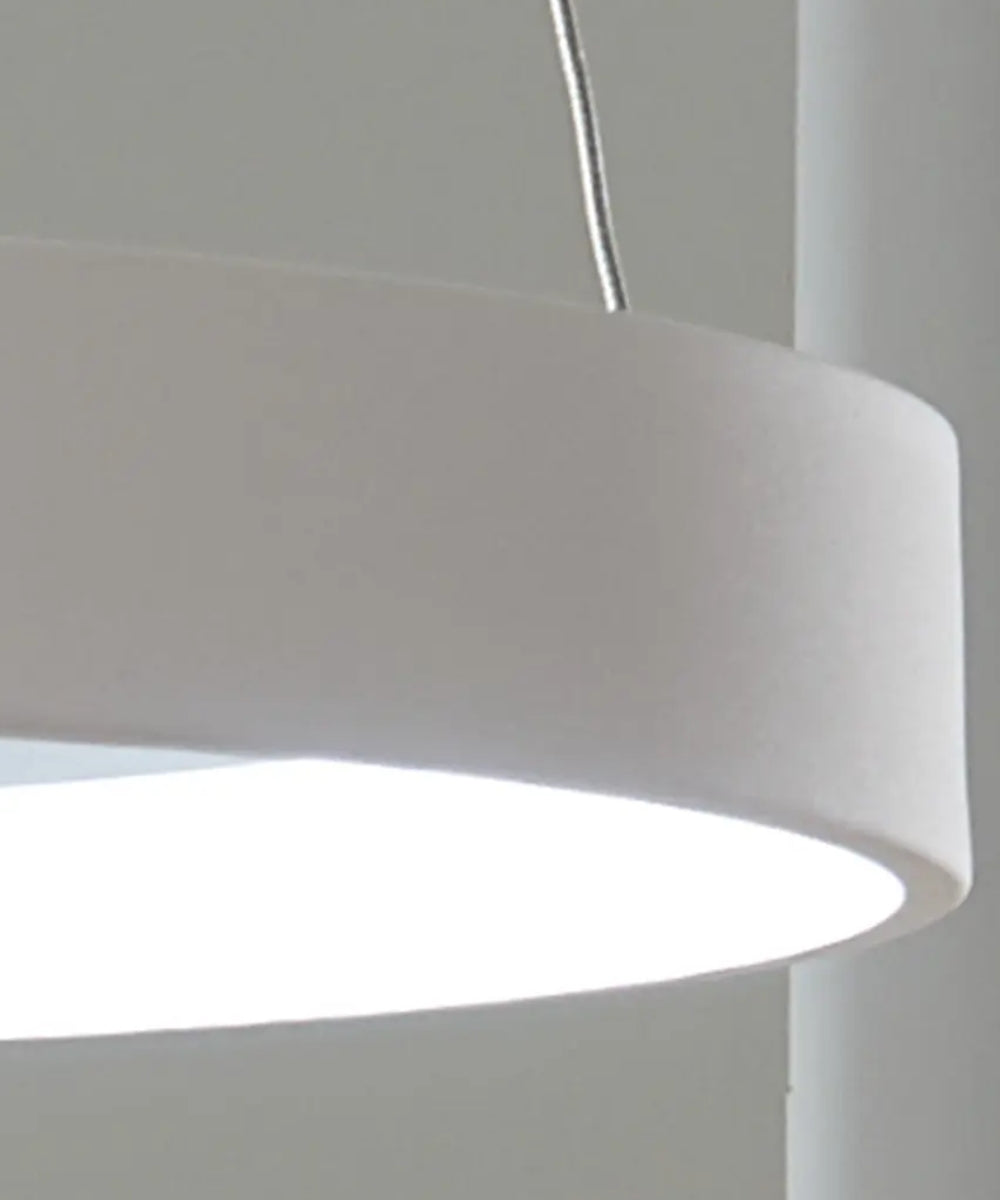 24"w Fornello 1-Light Modern Ring LED Chandelier Pendant Light Textured White Finish