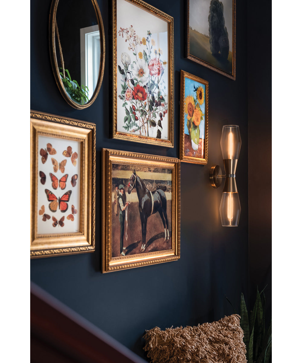 Livie 2-Light Large Two Light Sconce in Lacquered Brass