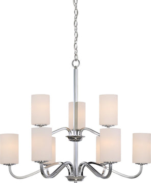 32"W Willow 9-Light Chandelier Polished Nickel
