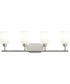 Reines 4-Light Bath Vanity with Opal Glass Shades Brushed Nickel