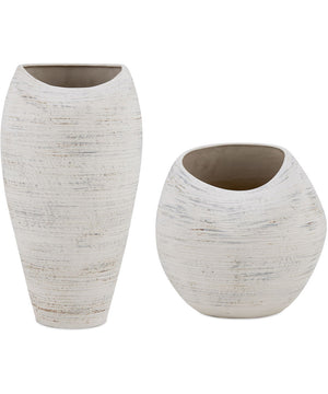 Inara Indoor-Outdoor White Vases Set of 2