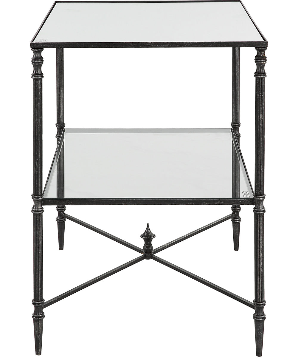 Henzler Mirrored Steel Lamp Table