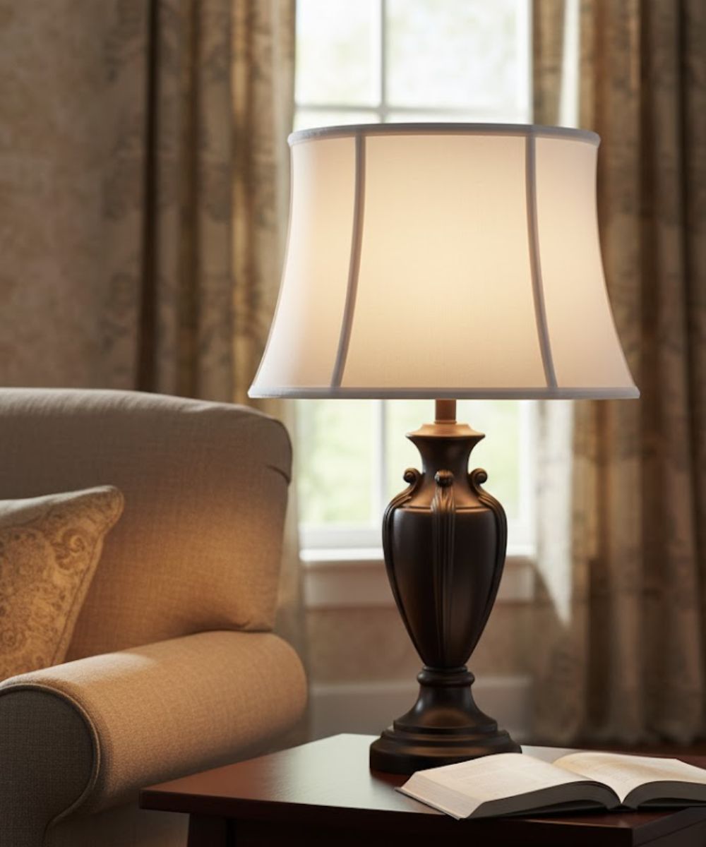 13x16x11 White Silk Shantung Modified Bell Softback Lampshade