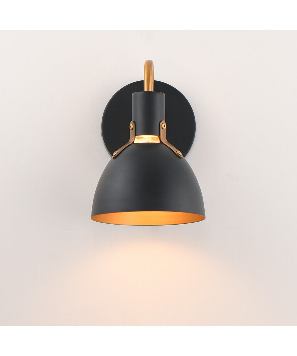 Dusk 1-Light Wall Sconce Black / Antique Brass