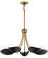 Maris 5-Light Chandelier Black / Natural Aged Brass