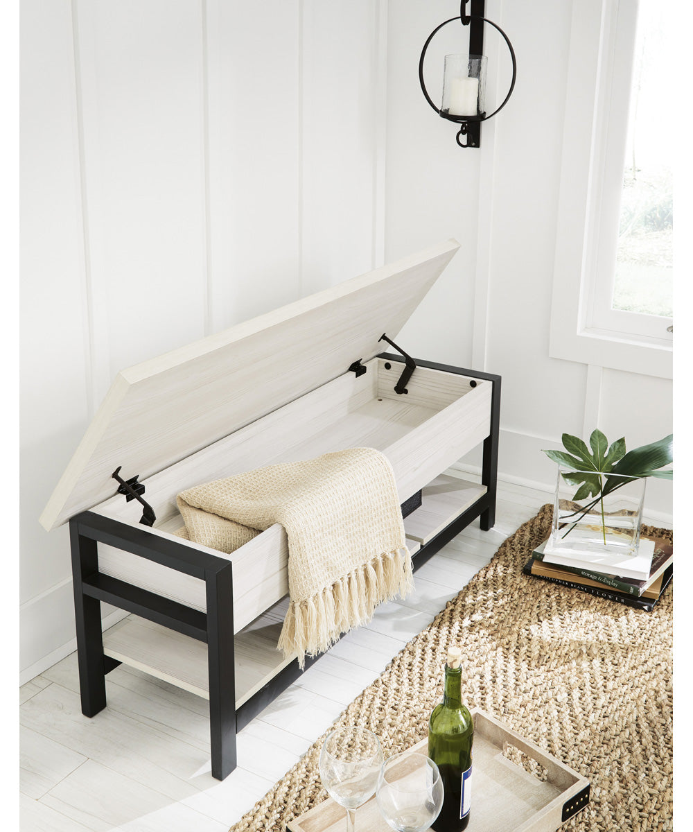 Rhyson Storage Bench White