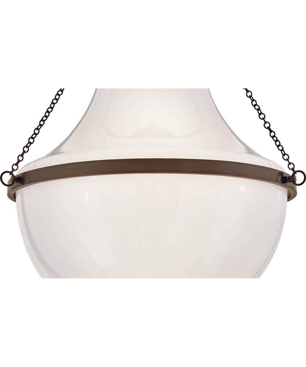 Collins 1-Light Medium Semi-Flush Mount in Heritage Bronze