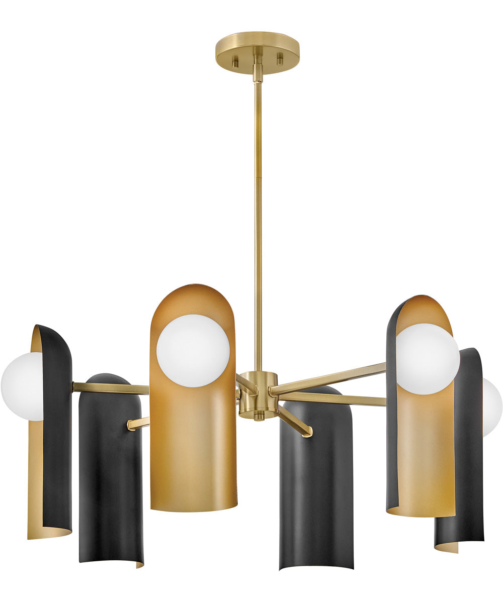 Zuri 6-Light Medium Single Tier in Lacquered Brass