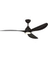 Frazier 56" 3-blade Indoor/ Outdoor Damp Rated Ceiling Fan Fan Flat Black