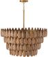 Ravi 4-Light Pendant Light Wood and Patinaed Brass