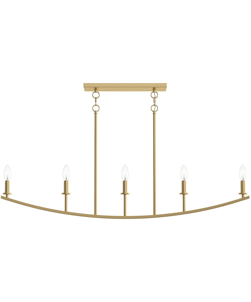Jheni 5-Light Linear Chandelier Brushed Gold