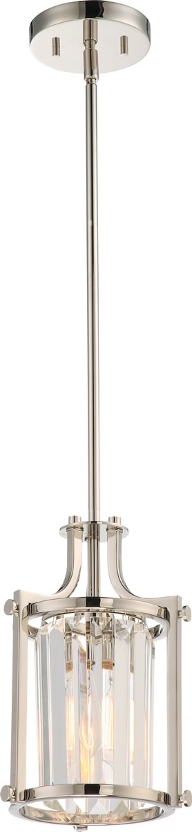 8"W Krys 1-Light Pendant Polished Nickel