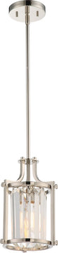 8"W Krys 1-Light Pendant Polished Nickel