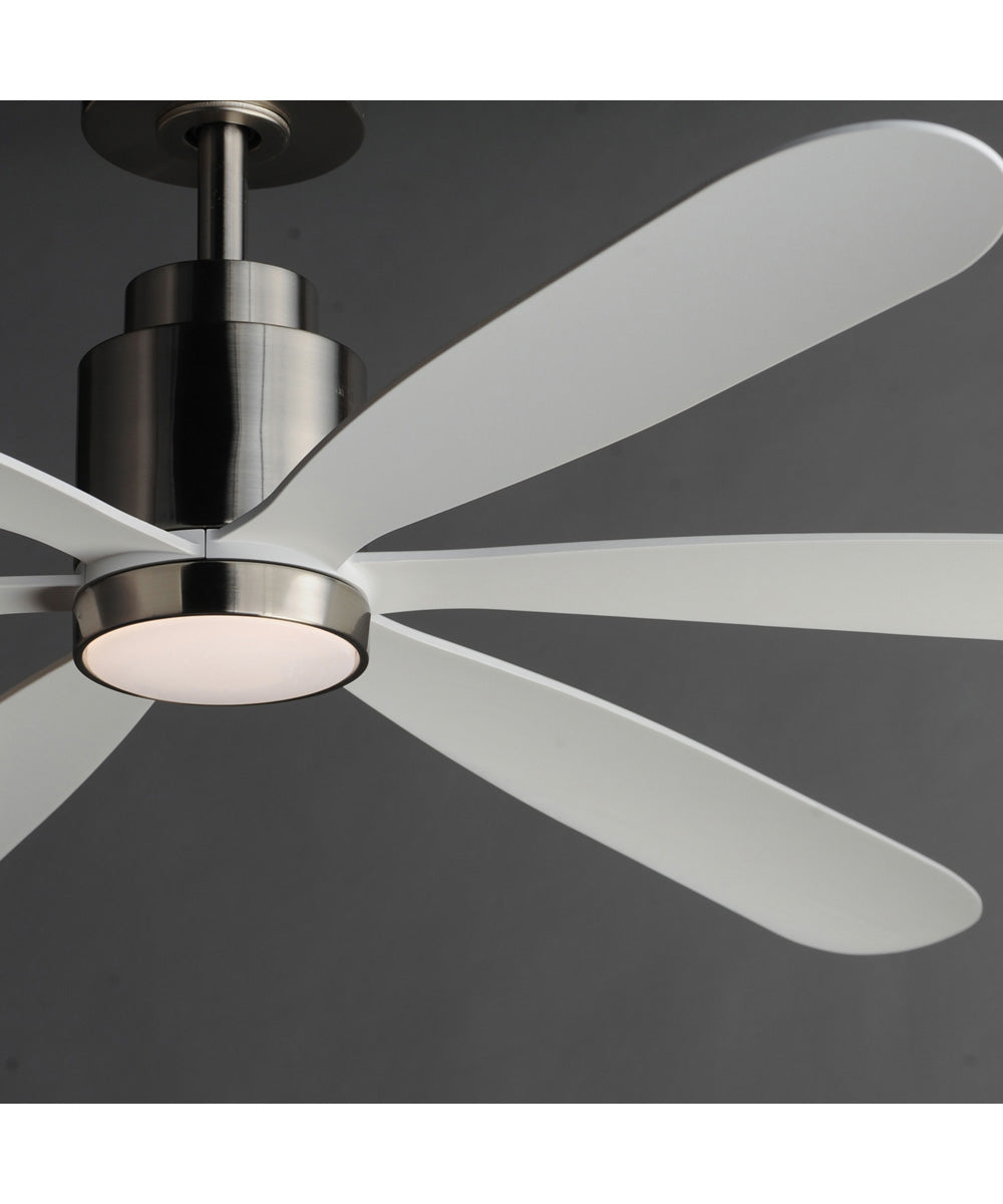 Petals 60 inch 6-Blade Fan w LED Satin Nickel