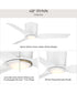 Rynn 48-in. 3-Blade Flush Mount Modern LED Ceiling Fan Matte White
