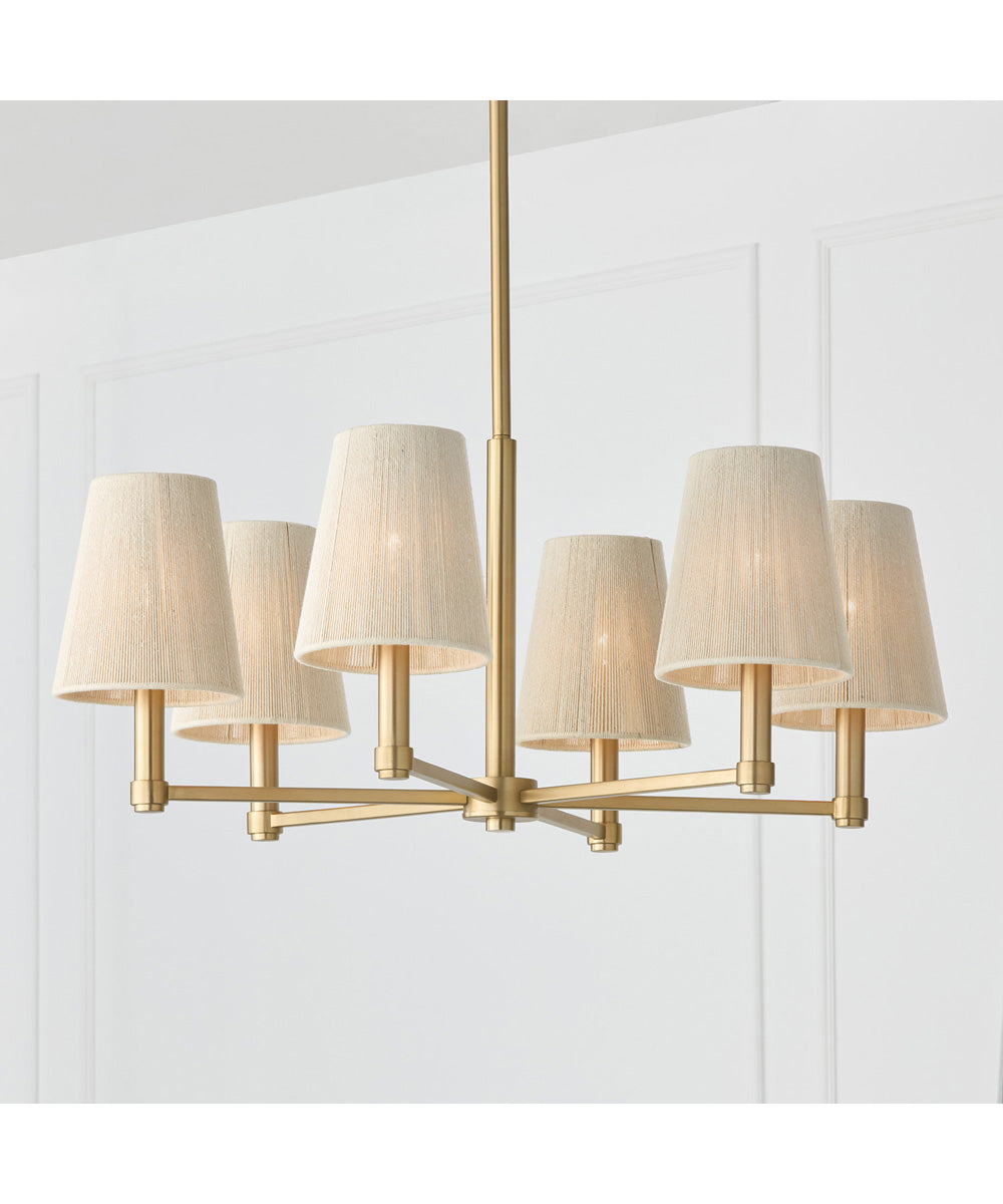 Mira 6-Light Chandelier Matte Brass
