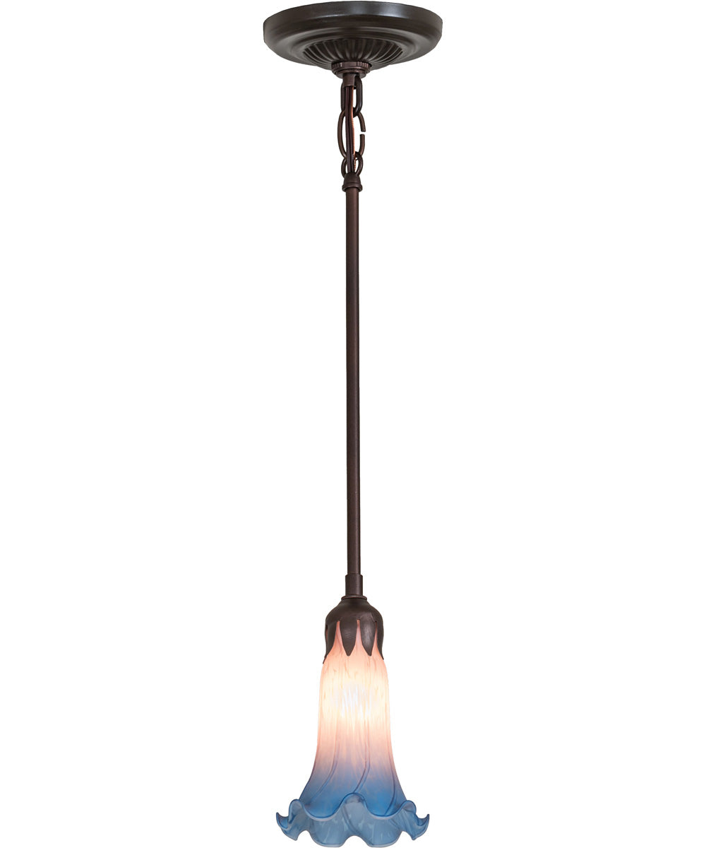 5" Wide Pink/Blue Tiffany Pond Lily Mini Pendant