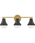 Haddie 3-Light Medium Three Light Vanity in Black