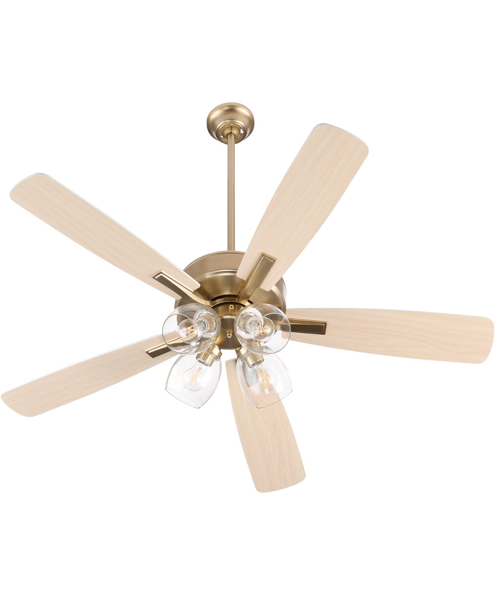 Ovation Ceiling Fan Aged Brass|Studio White