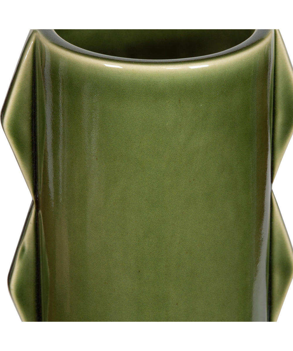 Meander Green Vases, Set of 2
