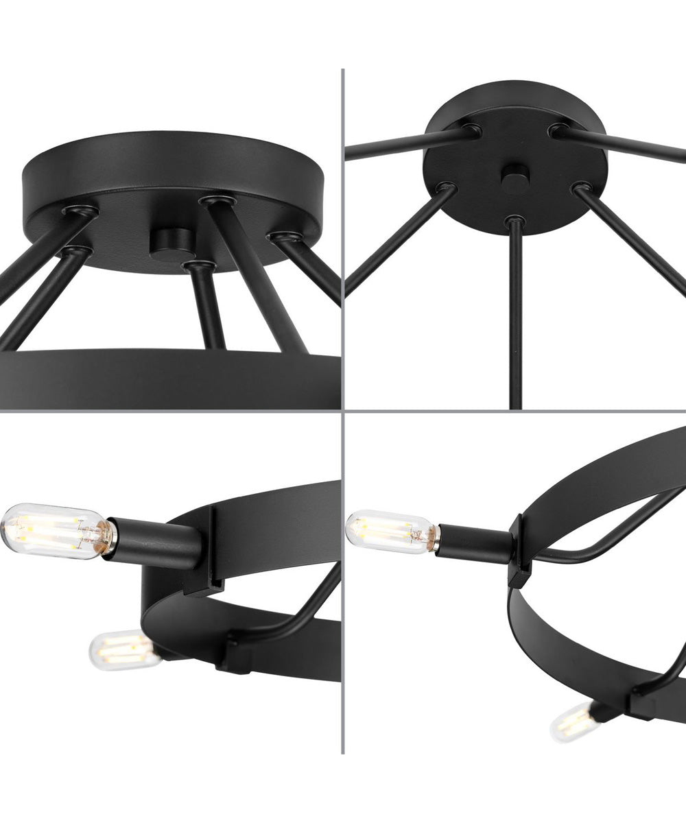 Breckenridge 5-Light Semi-Flush Mount Matte Black