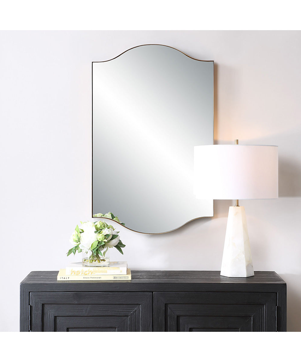 22x34" Wall Mirror in Brushed Gold Paint