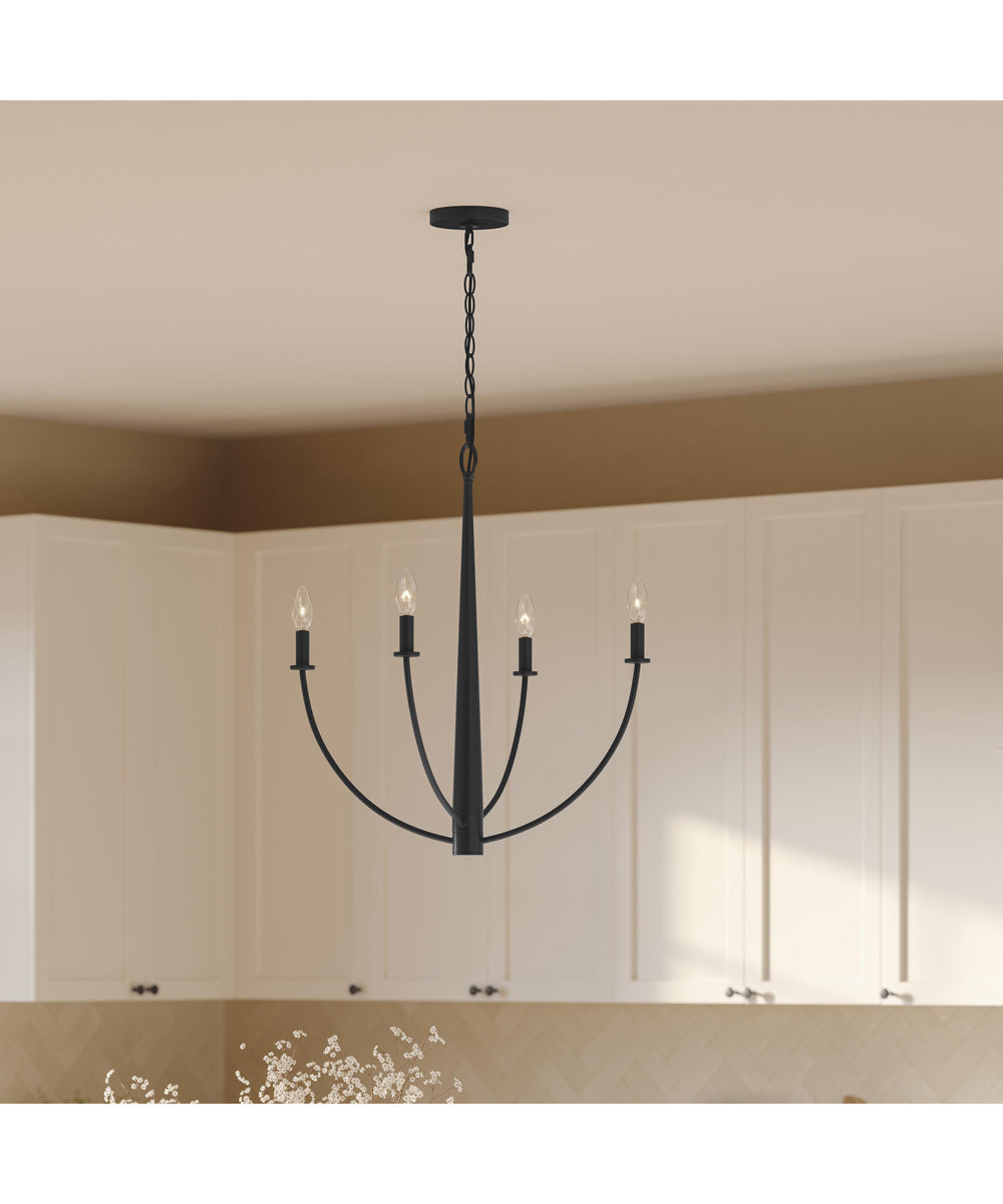 Jheni 4-Light Medium Chandelier Matte Black