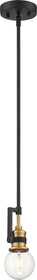 3"W Intention 1-Light Pendant Warm Brass / Black