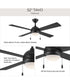 Tavo 52-in. 4-Blade LED Modern Ceiling Fan Matte Black