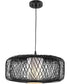 Cordova 1-Light Large Pendant Black Rattan