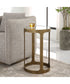 Accent Table with Tempered Glass in Antique Brushed Gold