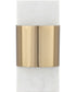 Sidney 1-Light Sconce White Marble and Matte Brass