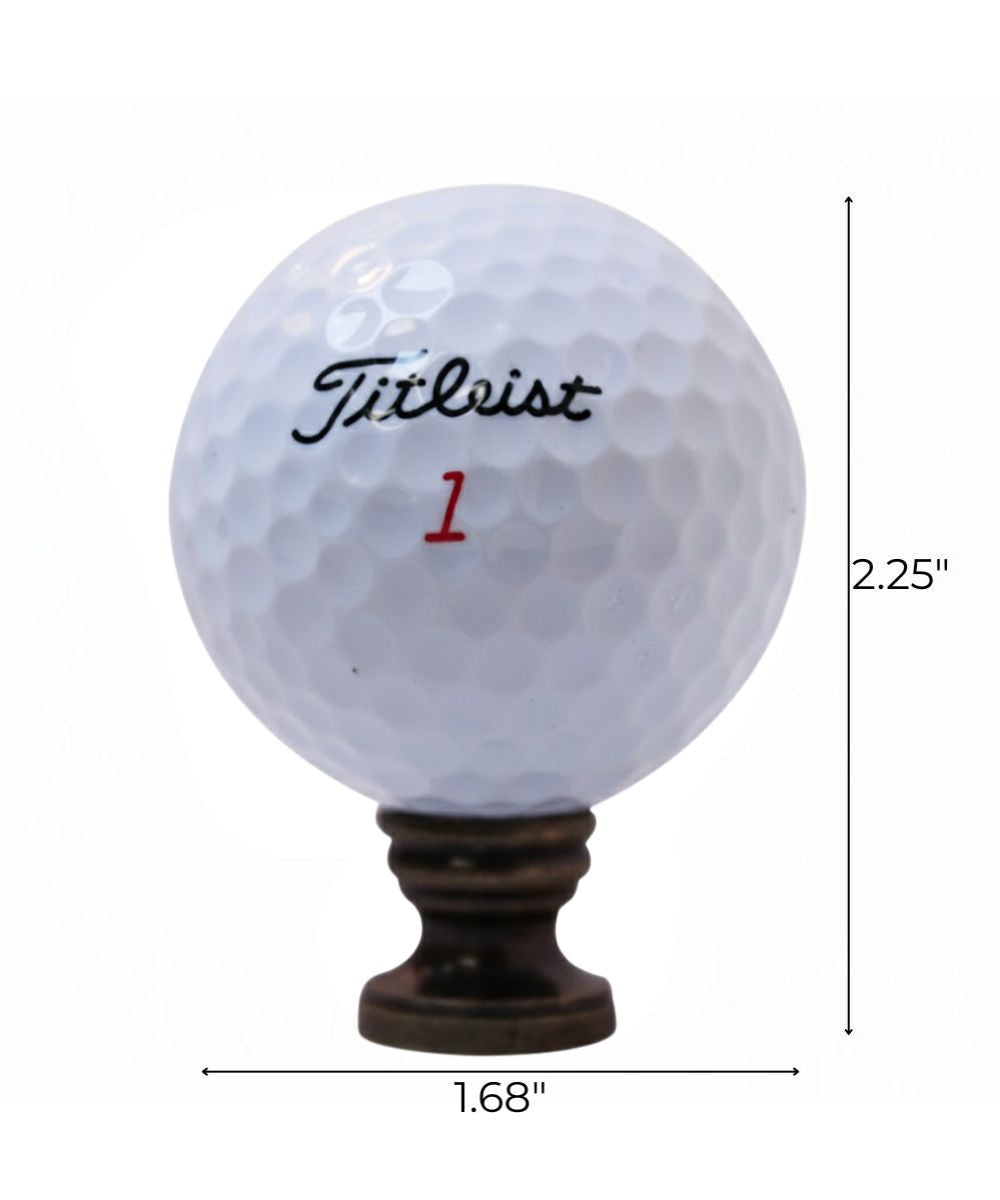 Golf Ball Lamp Finial, White, 2.25"h