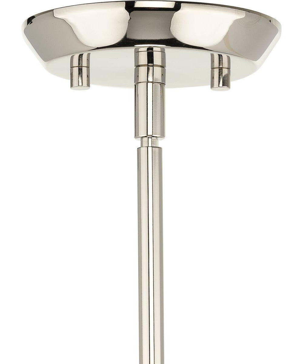 Clarion 1-Light Etched White Pendant P500430 Polished Nickel