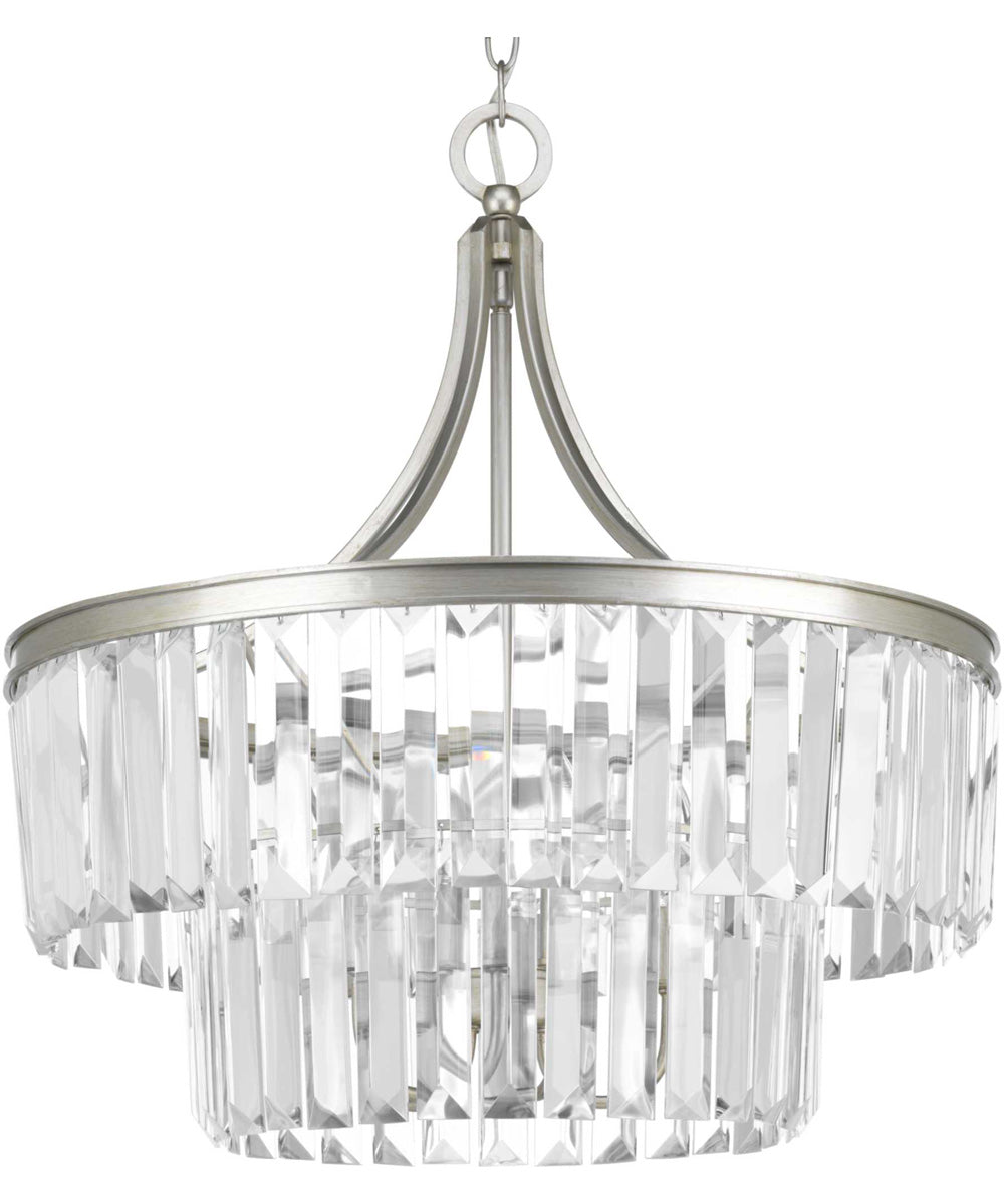 Glimmer 5-Light Clear Glass Luxe Pendant Light Silver Ridge