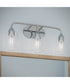 Ilia 3-Light Bath Vanity with Clear Glass Shade Polished Chrome