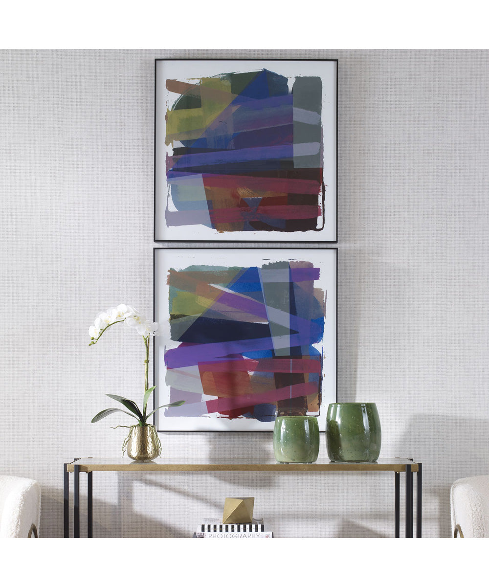 Vivacious Abstract Framed Prints, Set of 2