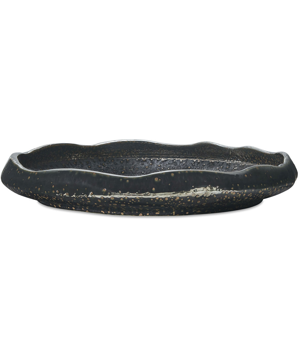 Stardust Ripple Indoor-Outdoor Black Bowl