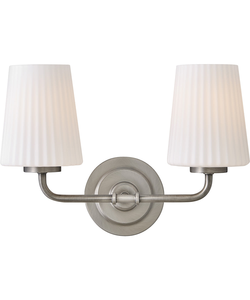 McKenna 2-Light Small Two Light Vanity in Antique Nickel